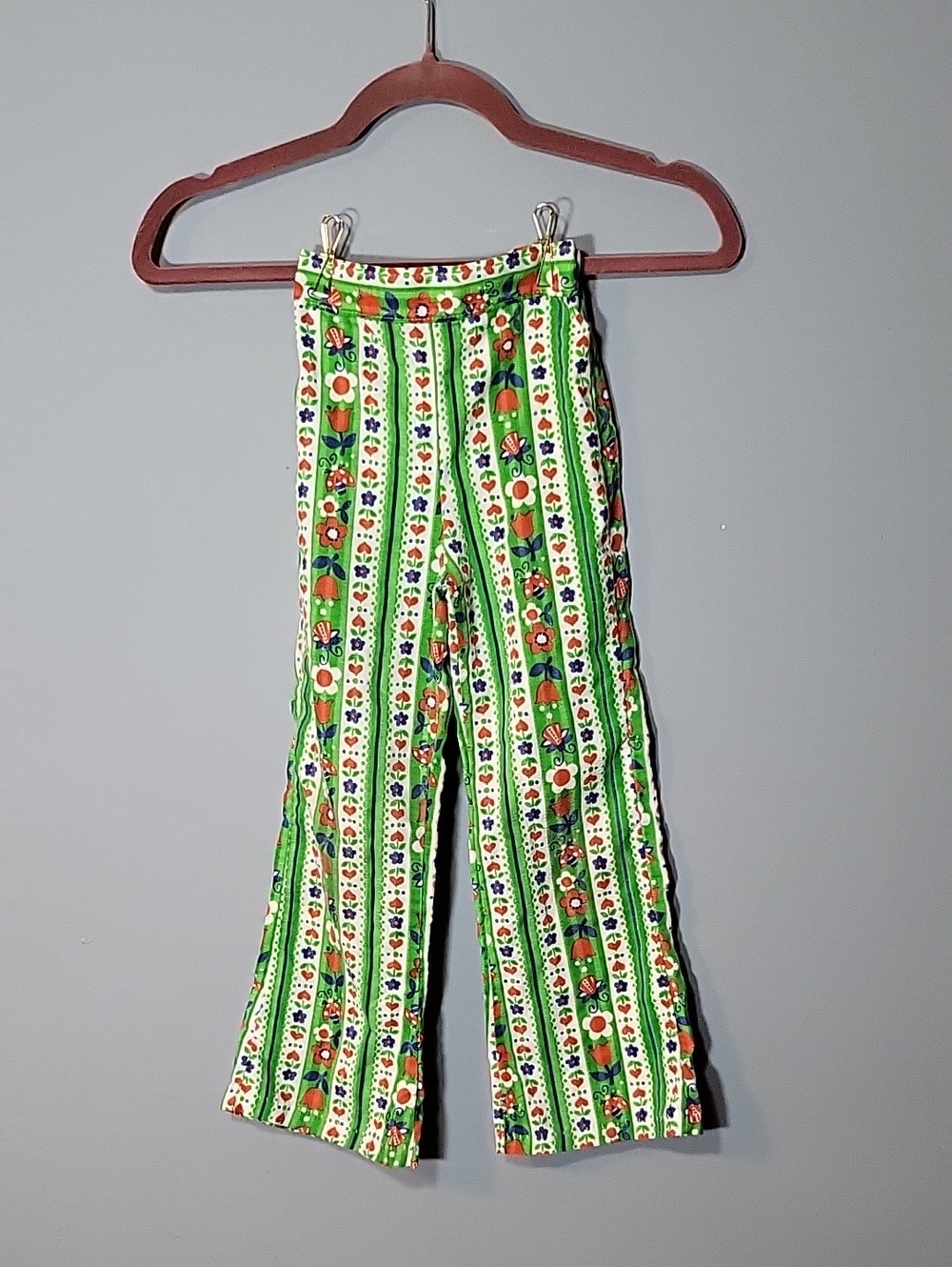 Vintage 70s Kids Flower Power Hippie Flare Pants Healthtex Fun Groovy